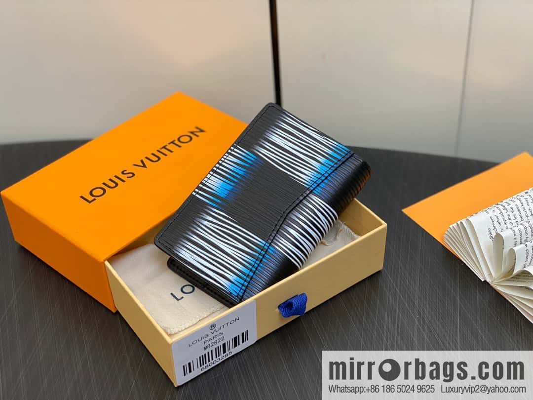 [Premium‑quality] M82822 plaid full leather card holder wallet series, new pocket wallet in autumn and winter