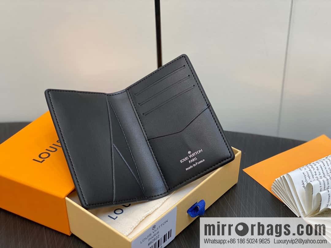 [Premium‑quality] M82822 plaid full leather card holder wallet series, new pocket wallet in autumn and winter