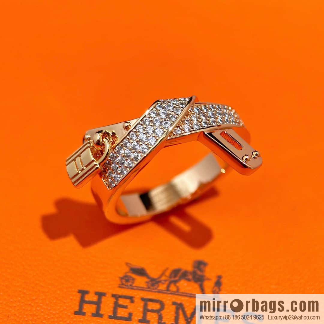 ❗️New ❗️ New ☑️ Hermès HERMES full diamond lock ring