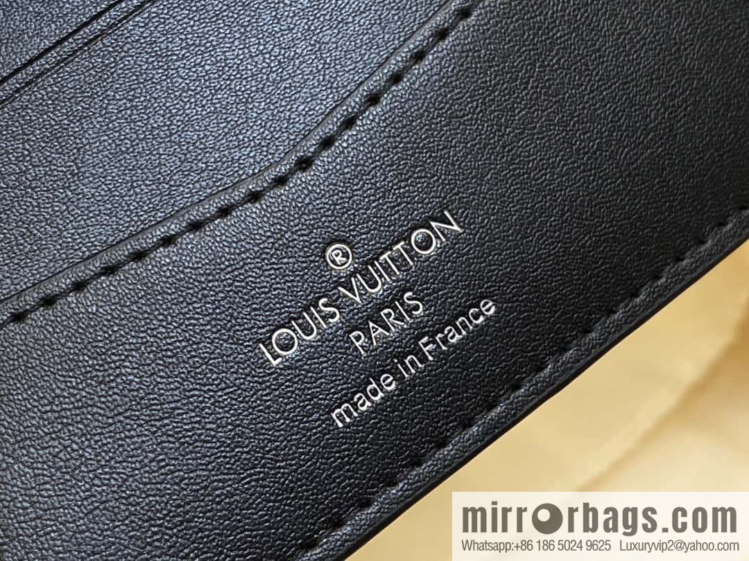 [Premium‑quality] M82821 plaid full leather suit wallet series, autumn and winter new Slender short clip