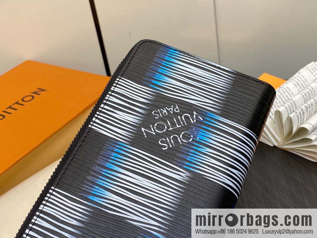 [Premium‑quality] M82820 plaid full leather single zipper wallet series, autumn and winter new single pull Brazza wallet