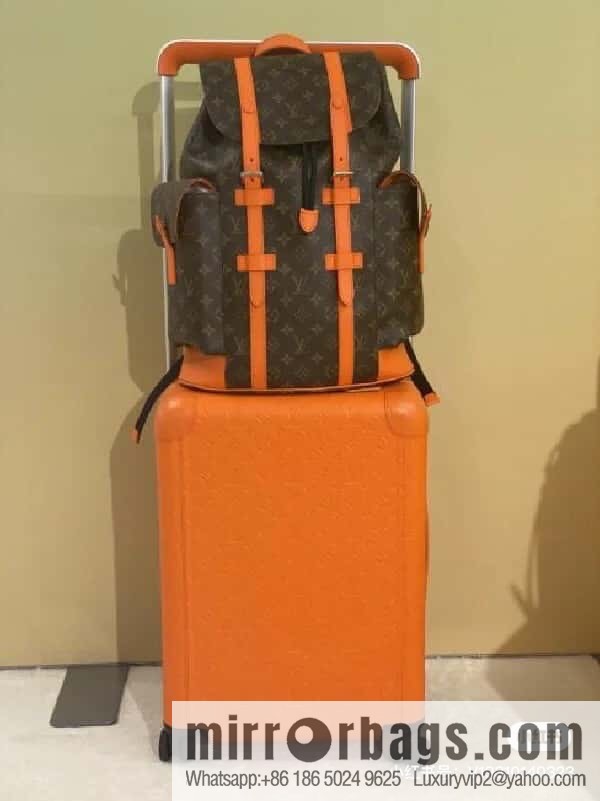 [Boutique‑grade] M46814 monogram orange backpack series CHRISTOPHER medium backpack