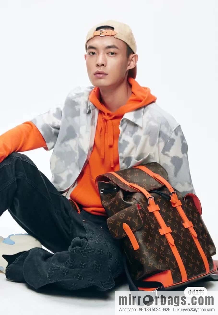 [Boutique‑grade] M46814 monogram orange backpack series CHRISTOPHER medium backpack