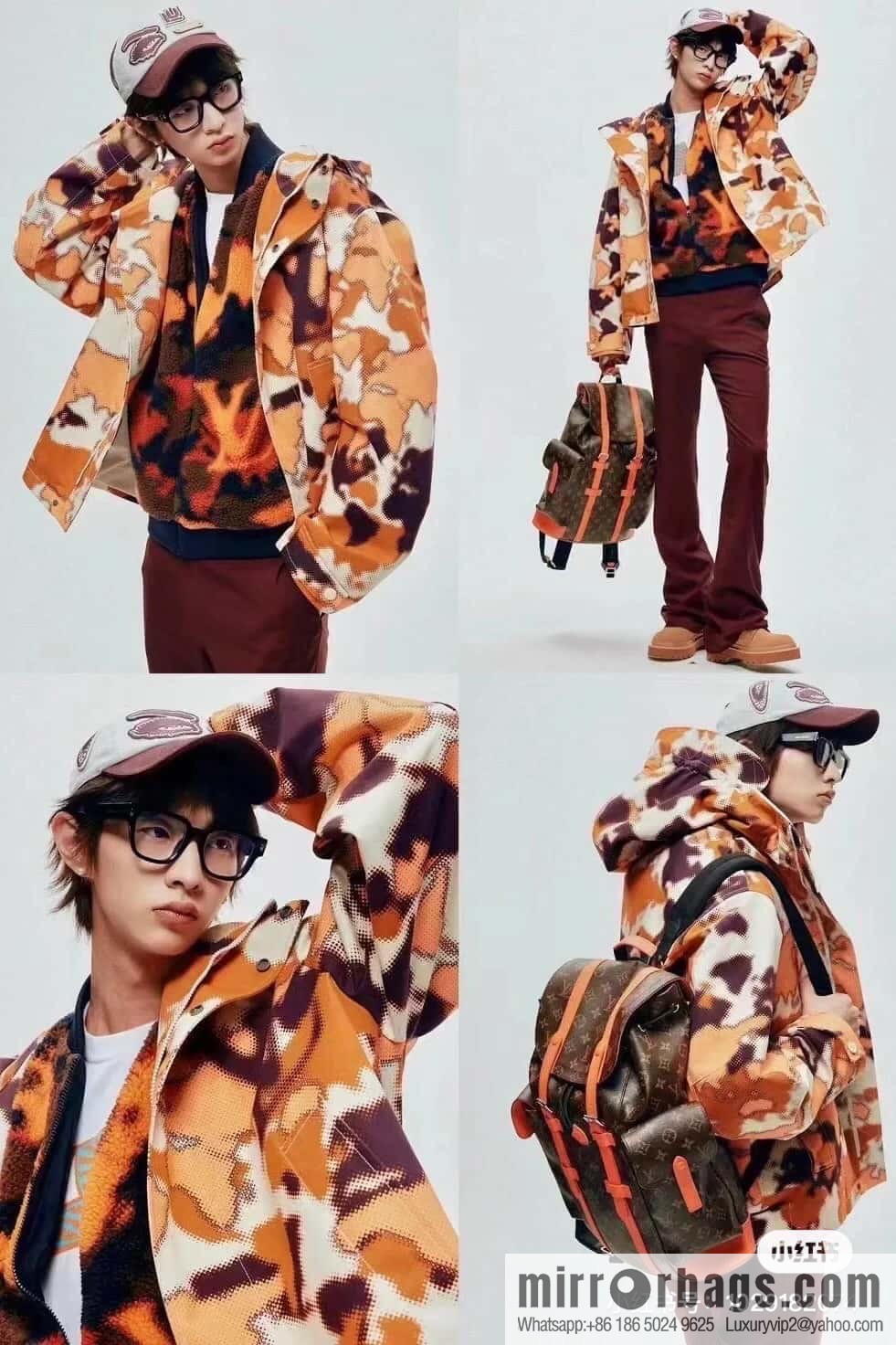 [Boutique‑grade] M46814 monogram orange backpack series CHRISTOPHER medium backpack