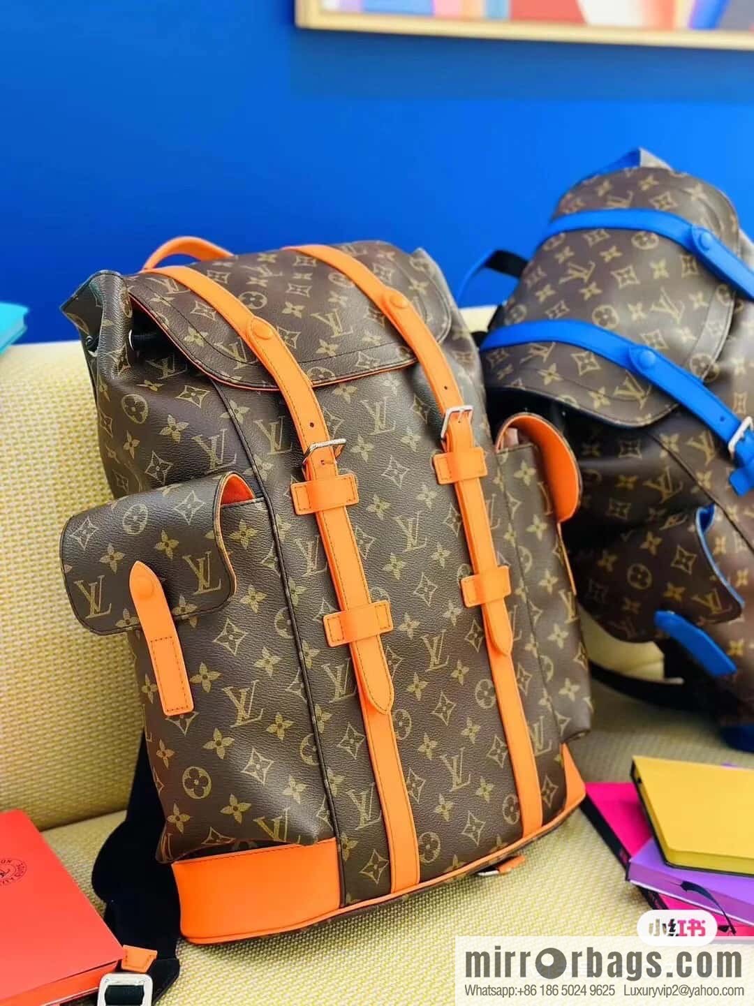 [Boutique‑grade] M46814 monogram orange backpack series CHRISTOPHER medium backpack