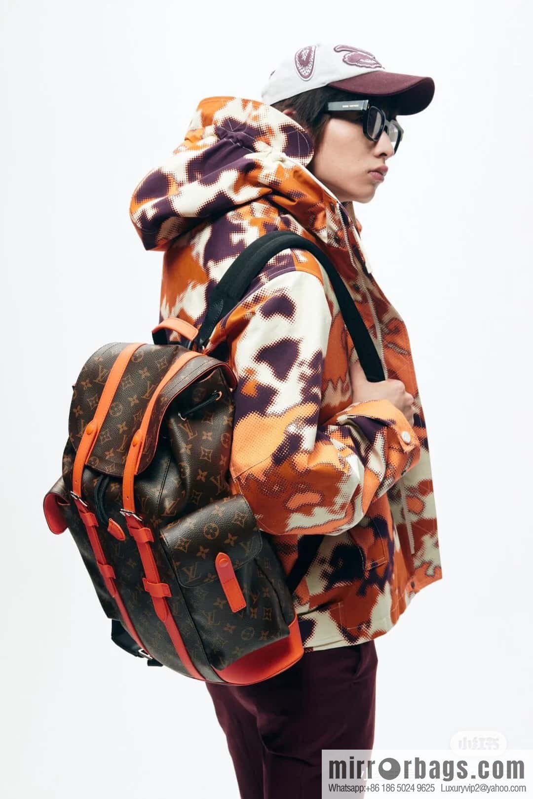 [Boutique‑grade] M46814 monogram orange backpack series CHRISTOPHER medium backpack