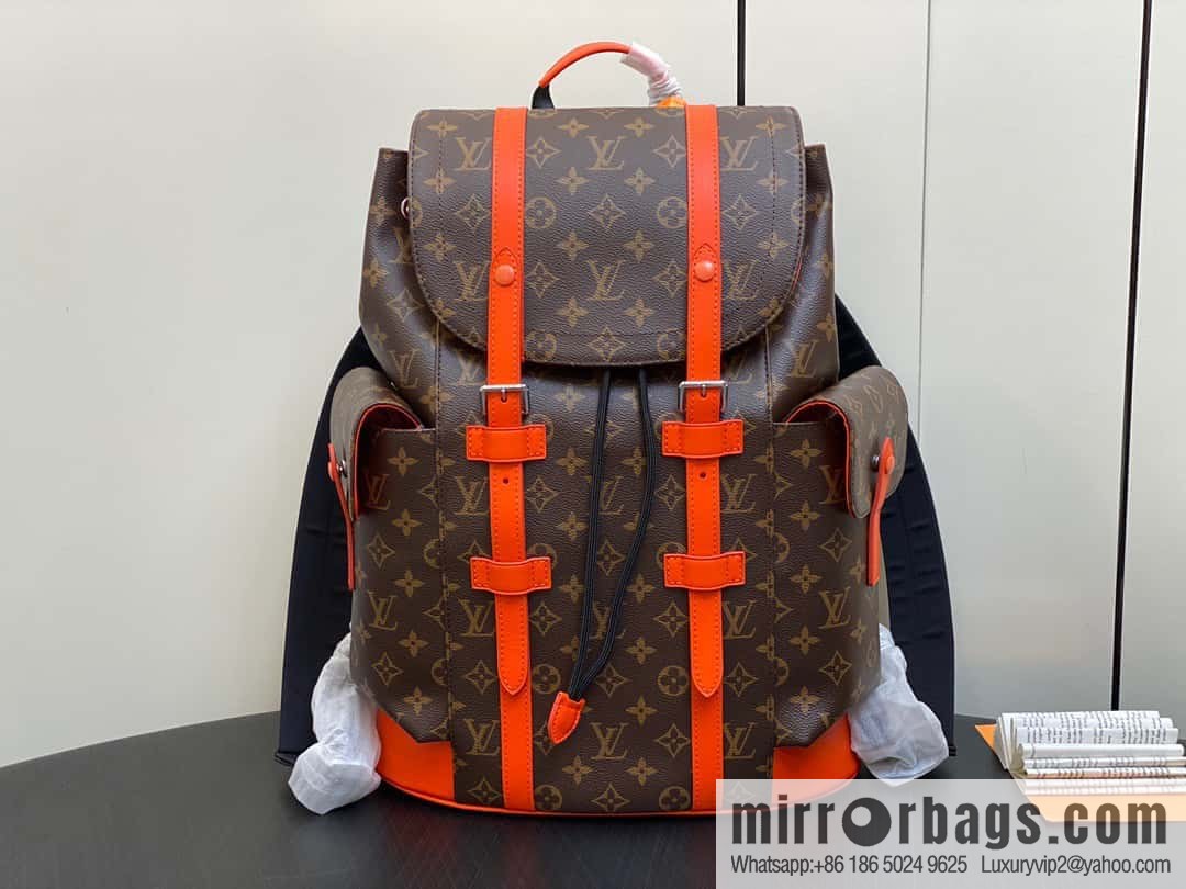 [Boutique‑grade] M46814 monogram orange backpack series CHRISTOPHER medium backpack