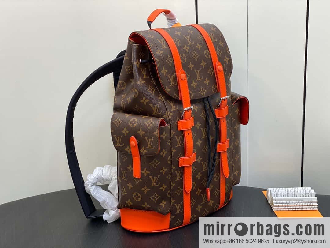 [Boutique‑grade] M46814 monogram orange backpack series CHRISTOPHER medium backpack