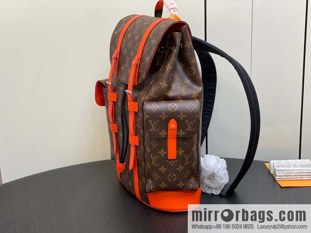 [Boutique‑grade] M46814 monogram orange backpack series CHRISTOPHER medium backpack