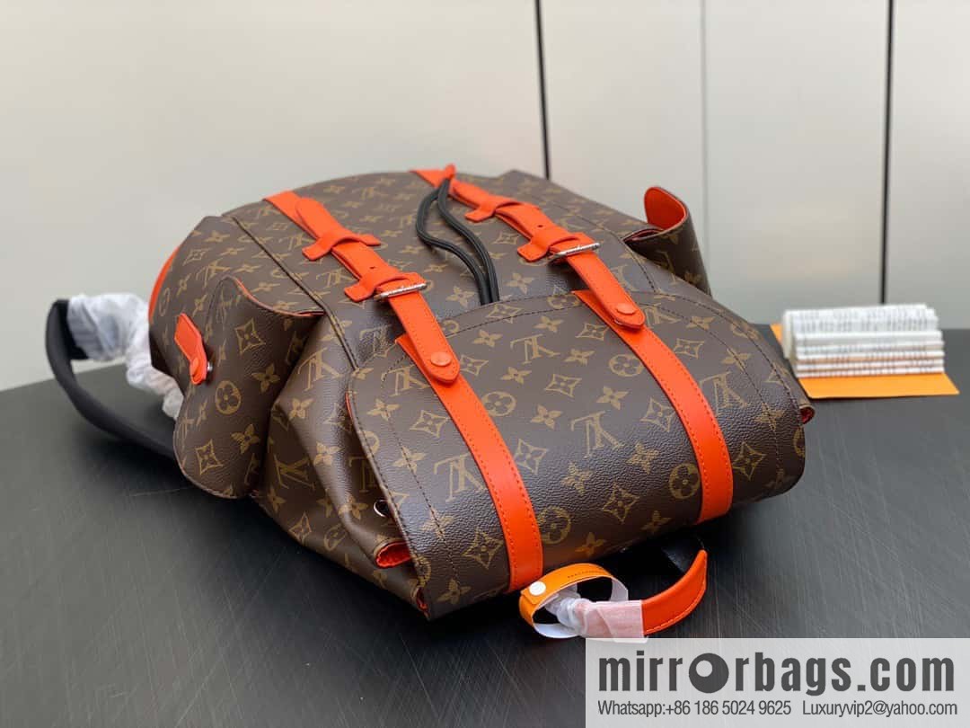 [Boutique‑grade] M46814 monogram orange backpack series CHRISTOPHER medium backpack