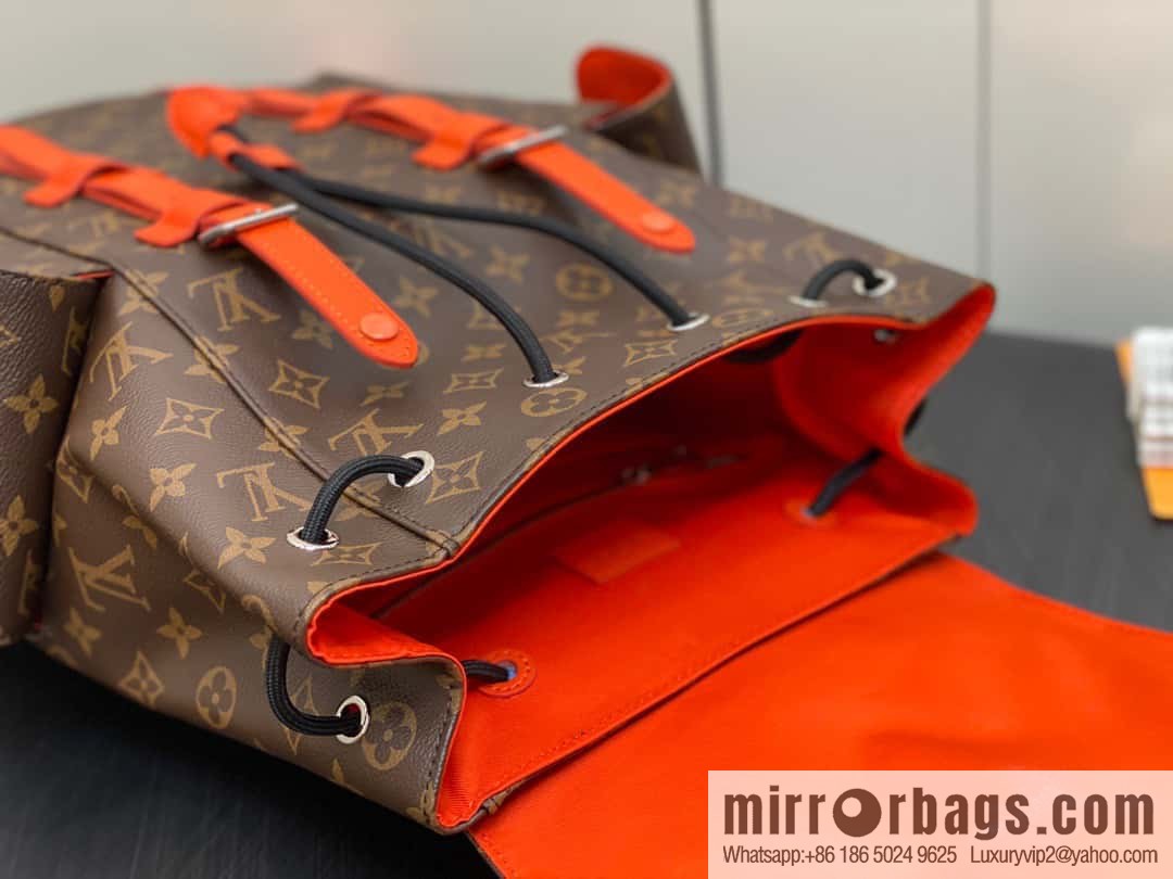 [Boutique‑grade] M46814 monogram orange backpack series CHRISTOPHER medium backpack