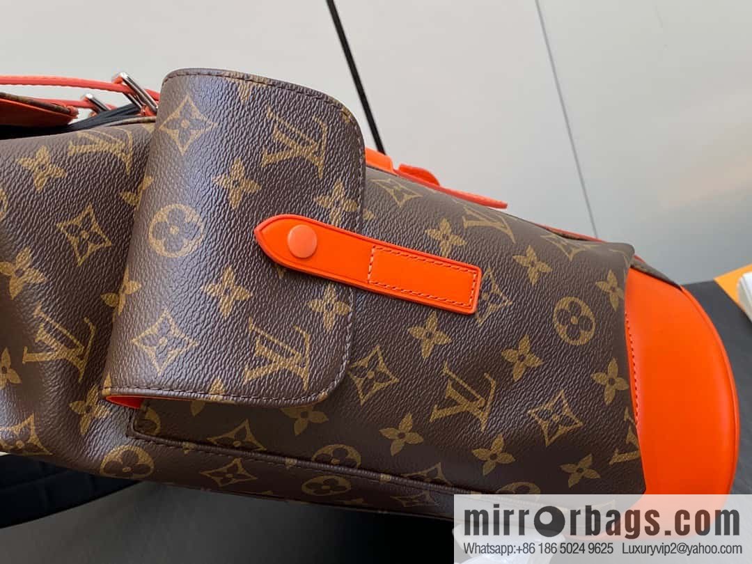 [Boutique‑grade] M46814 monogram orange backpack series CHRISTOPHER medium backpack