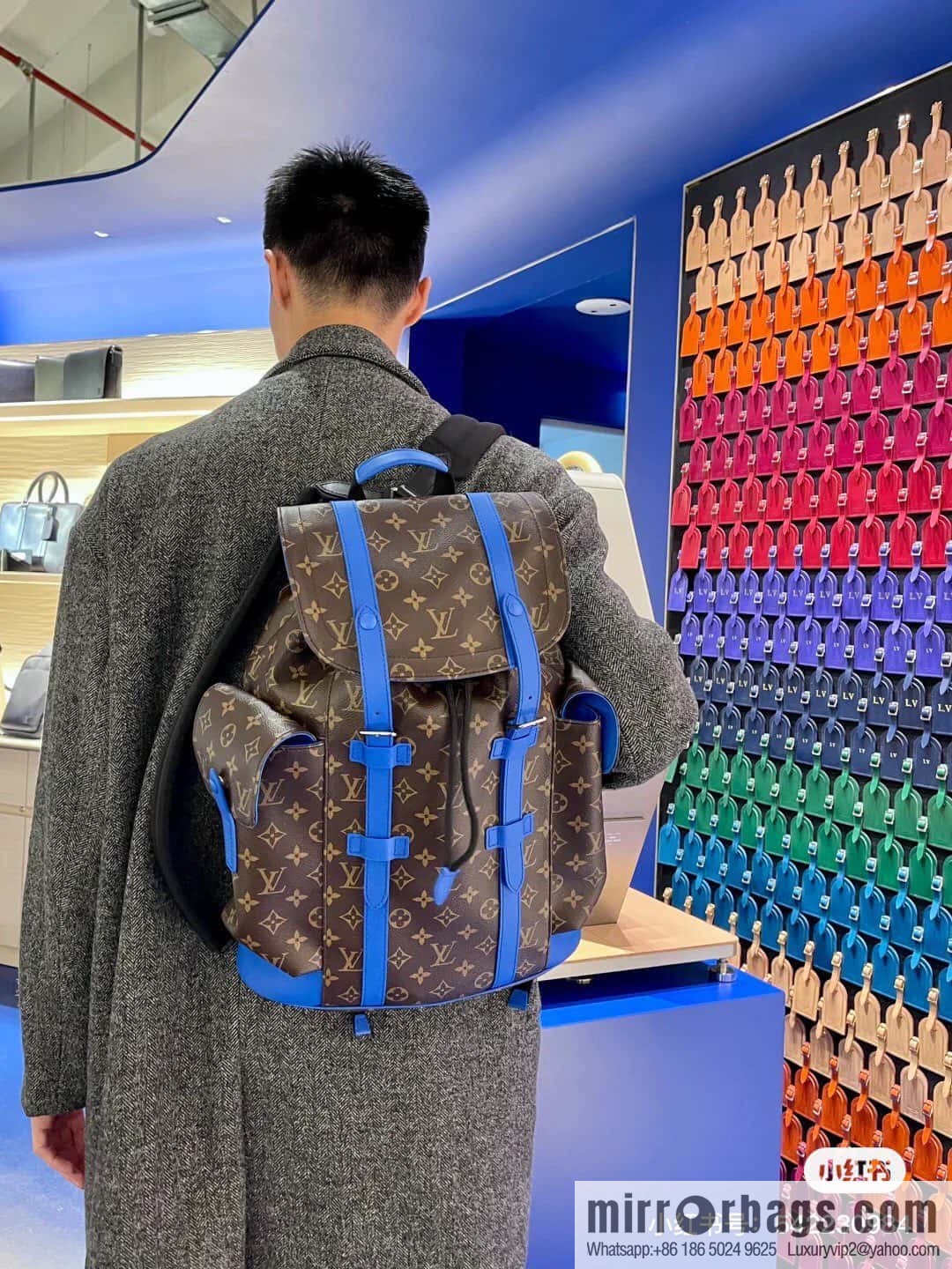 [Premium‑quality] M46813 monogram blue backpack series CHRISTOPHER medium backpack