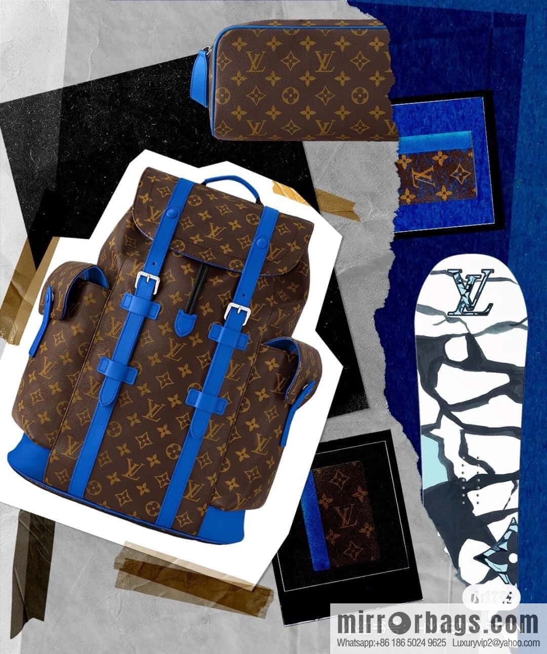 [Premium‑quality] M46813 monogram blue backpack series CHRISTOPHER medium backpack