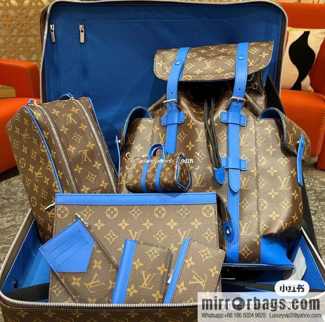 [Premium‑quality] M46813 monogram blue backpack series CHRISTOPHER medium backpack