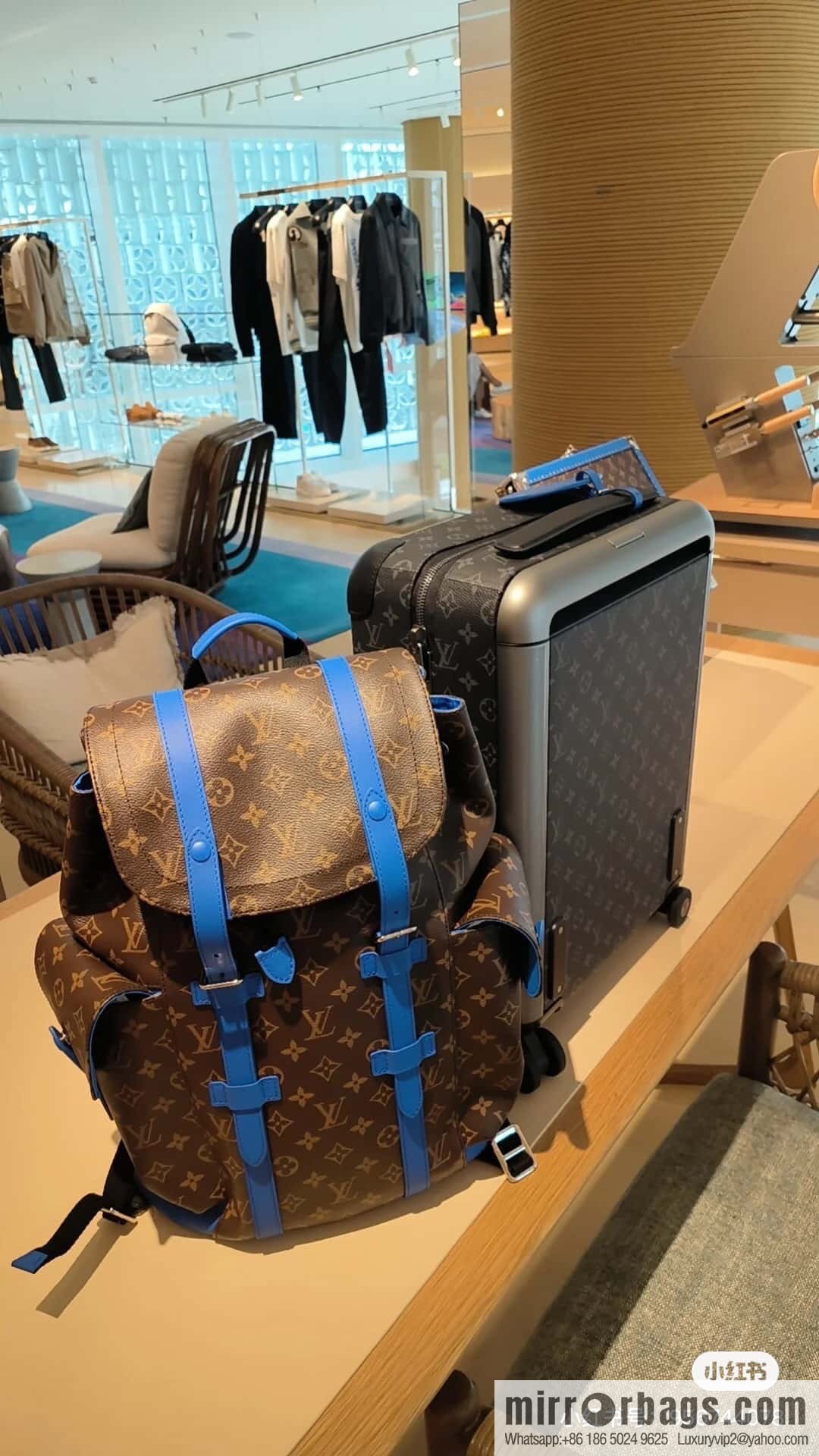 [Premium‑quality] M46813 monogram blue backpack series CHRISTOPHER medium backpack