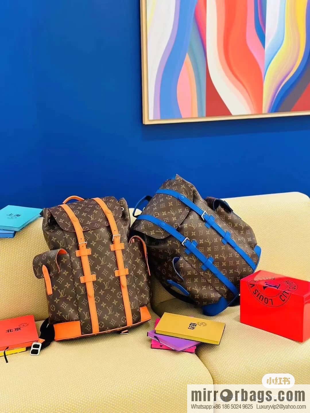 [Premium‑quality] M46813 monogram blue backpack series CHRISTOPHER medium backpack