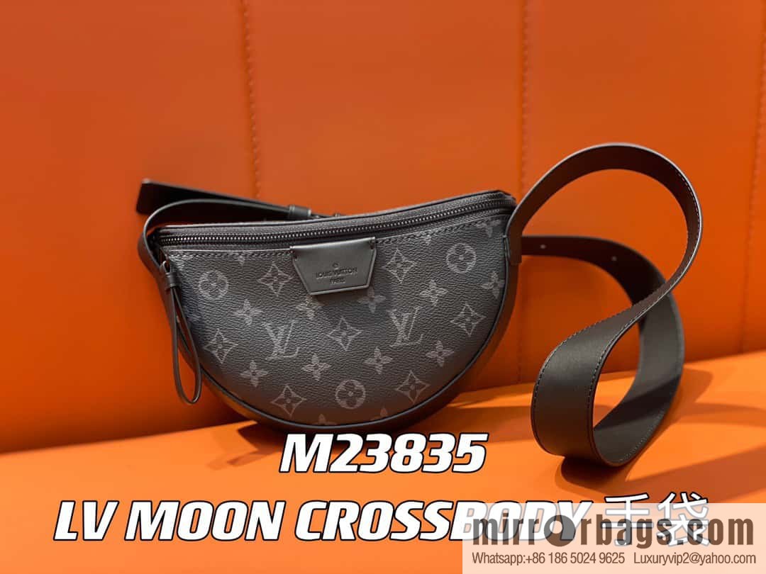 [Boutique‑grade] M23835 black flower, men's bag moon bag series, new LV MOON CROSSBODY handbag in autumn and winter