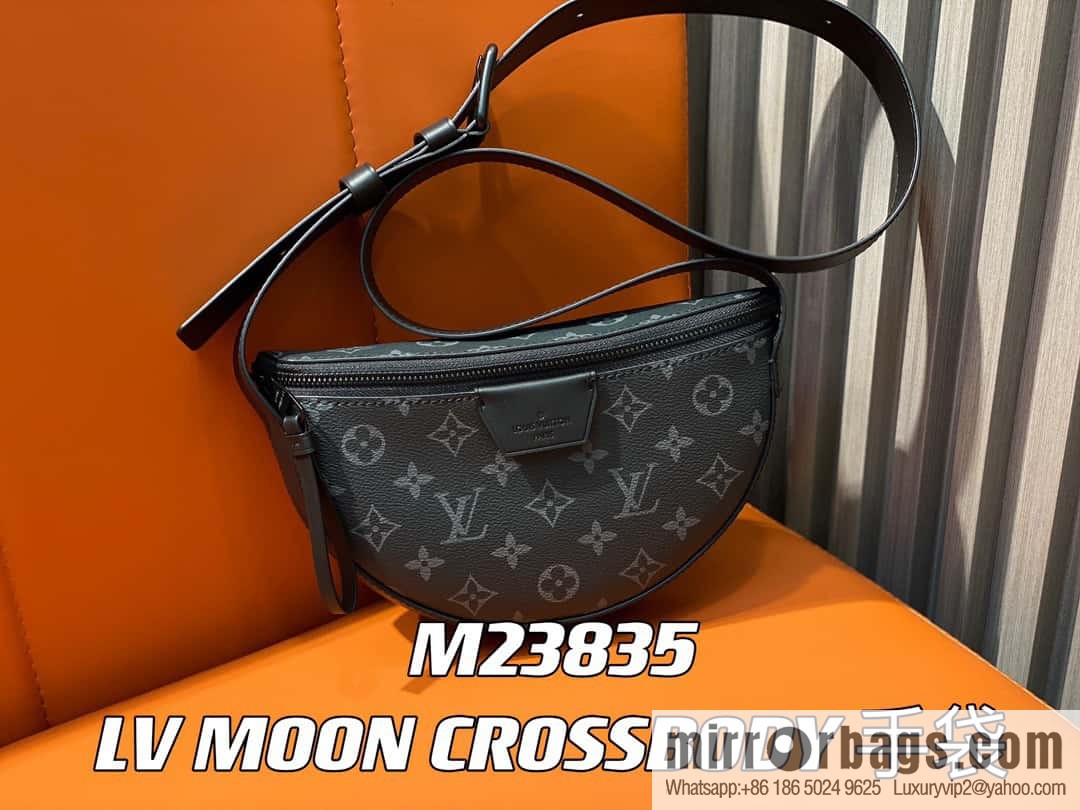 [Boutique‑grade] M23835 black flower, men's bag moon bag series, new LV MOON CROSSBODY handbag in autumn and winter