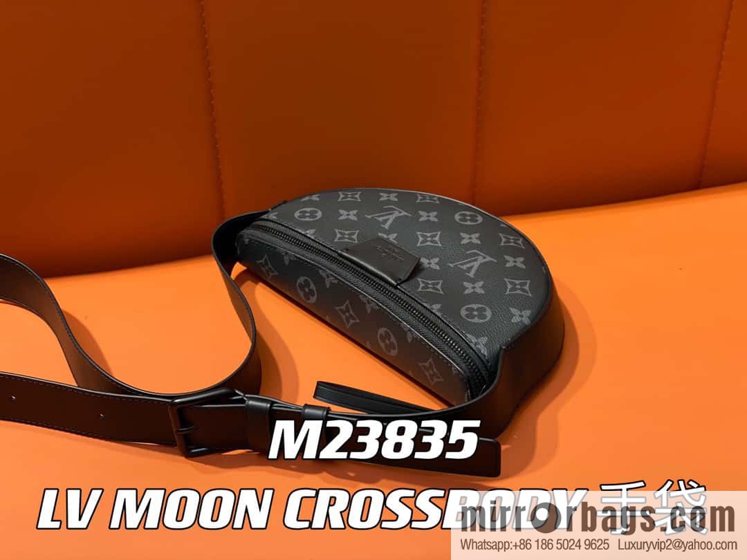 [Boutique‑grade] M23835 black flower, men's bag moon bag series, new LV MOON CROSSBODY handbag in autumn and winter