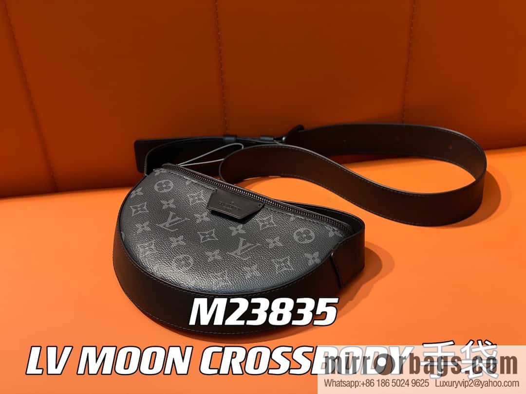 [Boutique‑grade] M23835 black flower, men's bag moon bag series, new LV MOON CROSSBODY handbag in autumn and winter
