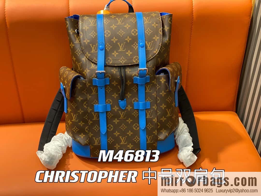 [Premium‑quality] M46813 monogram blue backpack series CHRISTOPHER medium backpack