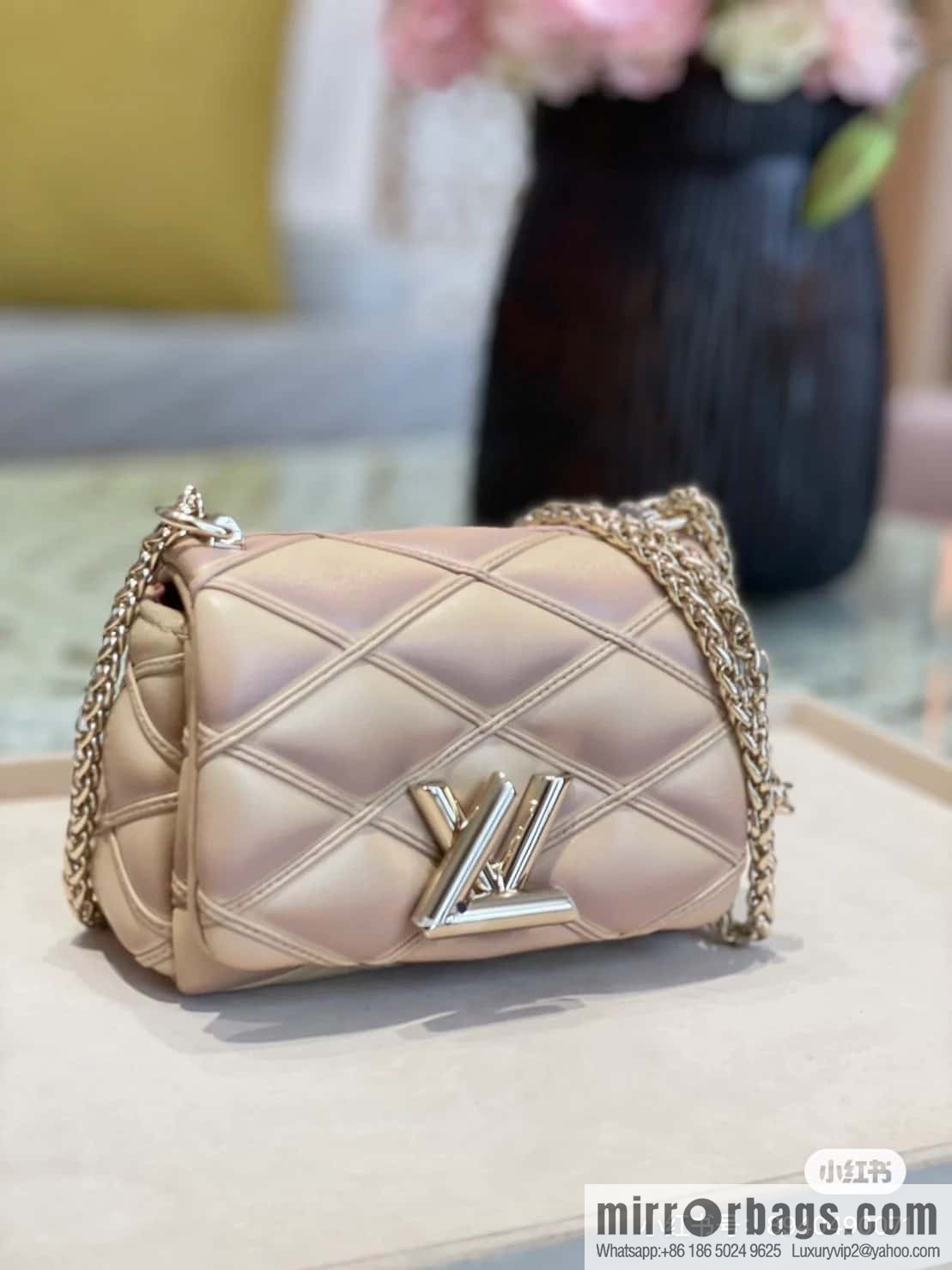[Boutique‑grade] M82752 apricot M23526 full leather chain bag series PICO GO-14 handbag