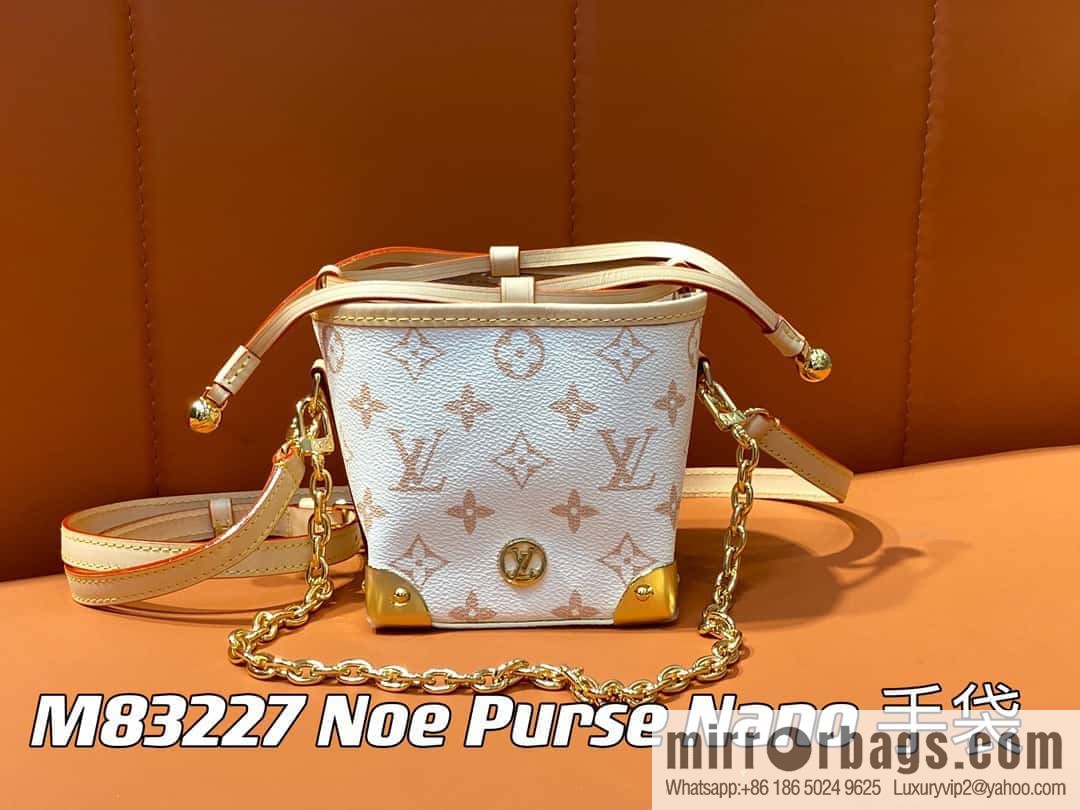 [Boutique‑grade] M83227 white flower mini tote bag siu mai bag Noe Purse Nano handbag M82885 83227 white flower