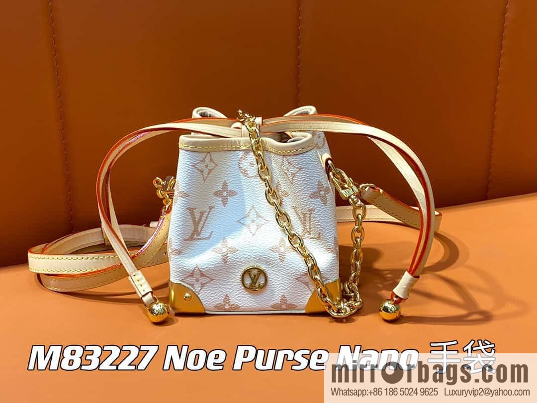 [Boutique‑grade] M83227 white flower mini tote bag siu mai bag Noe Purse Nano handbag M82885 83227 white flower