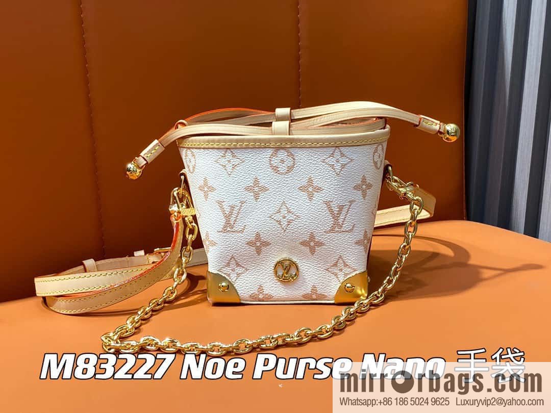 [Boutique‑grade] M83227 white flower mini tote bag siu mai bag Noe Purse Nano handbag M82885 83227 white flower