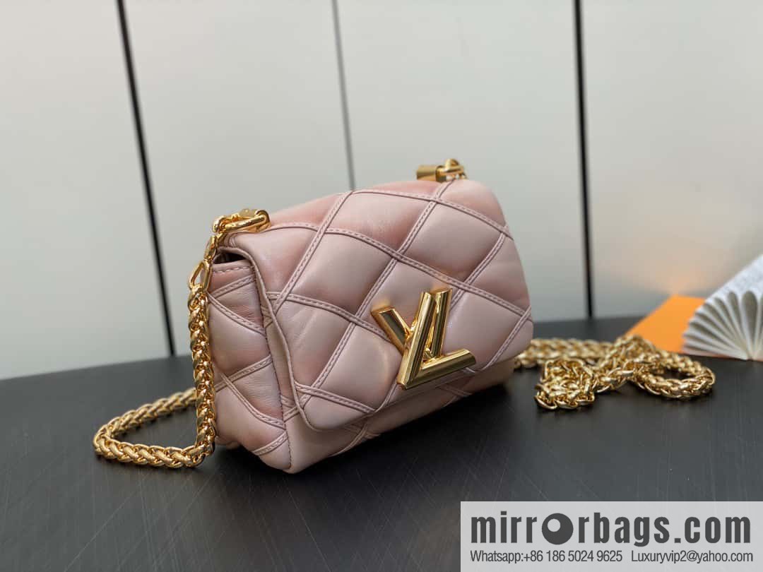 [Boutique‑grade] M82752 apricot M23526 full leather chain bag series PICO GO-14 handbag