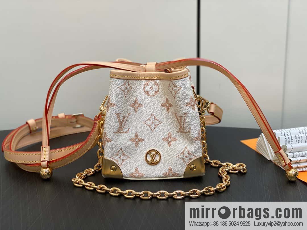 [Boutique‑grade] M83227 white flower mini tote bag siu mai bag Noe Purse Nano handbag M82885 83227 white flower