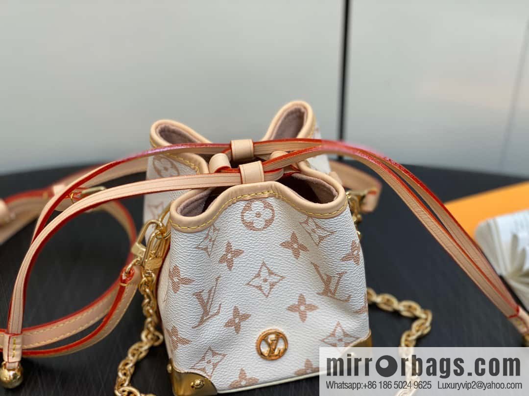 [Boutique‑grade] M83227 white flower mini tote bag siu mai bag Noe Purse Nano handbag M82885 83227 white flower