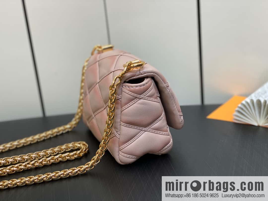 [Boutique‑grade] M82752 apricot M23526 full leather chain bag series PICO GO-14 handbag