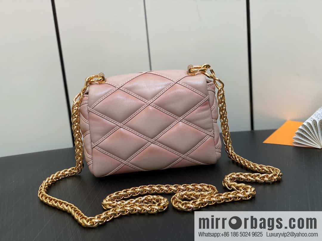 [Boutique‑grade] M82752 apricot M23526 full leather chain bag series PICO GO-14 handbag