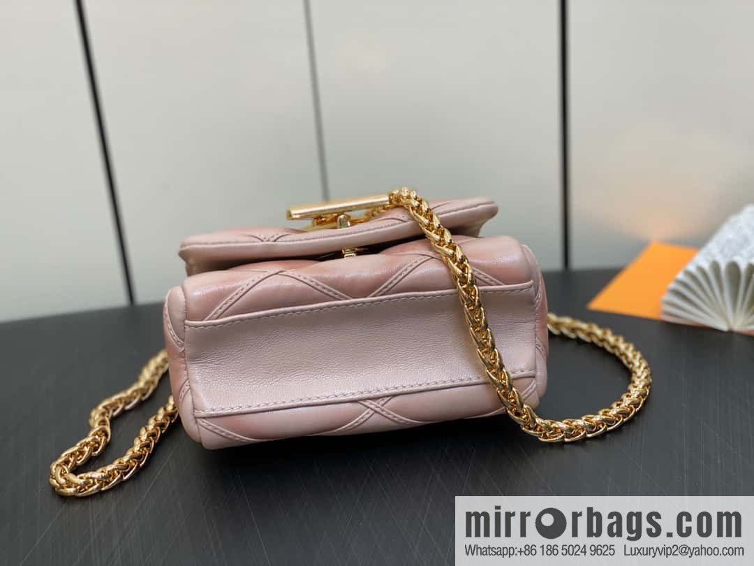[Boutique‑grade] M82752 apricot M23526 full leather chain bag series PICO GO-14 handbag