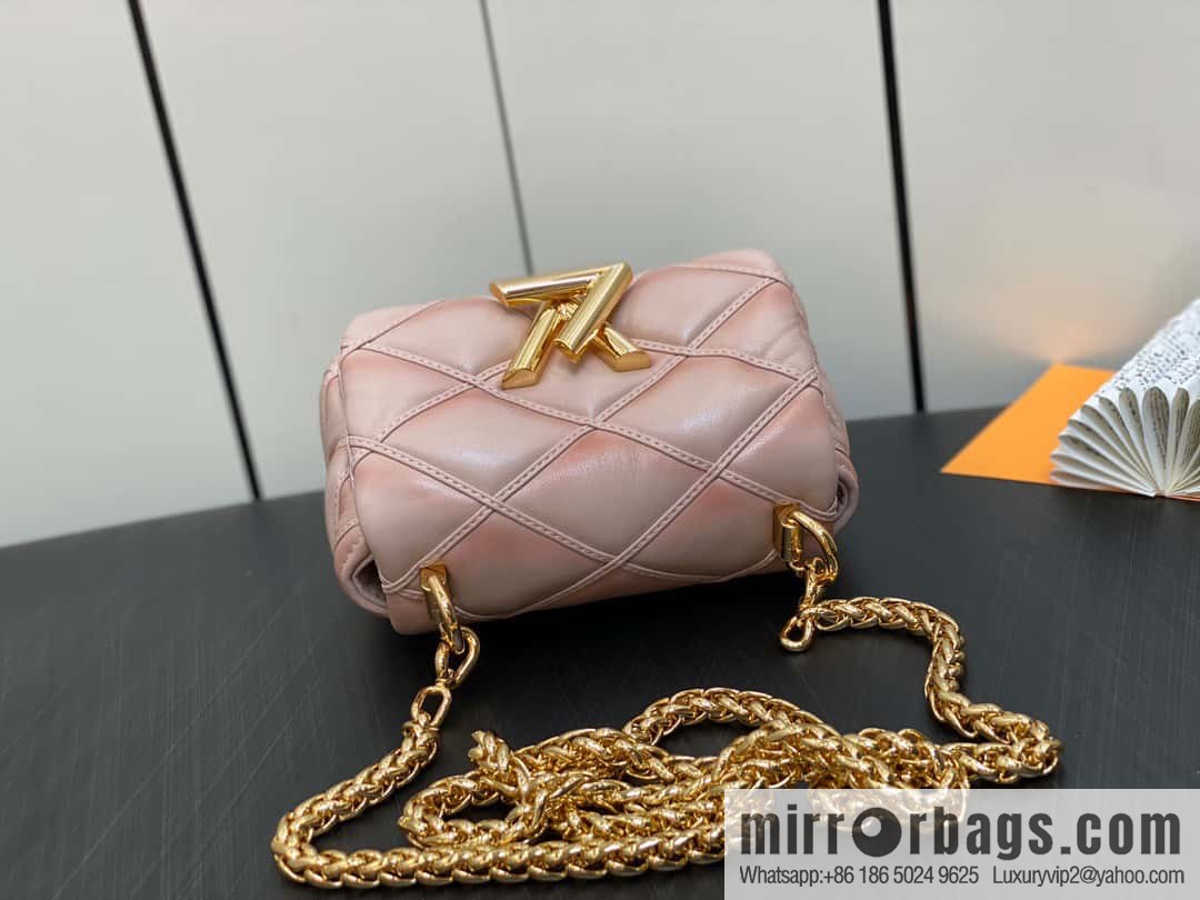 [Boutique‑grade] M82752 apricot M23526 full leather chain bag series PICO GO-14 handbag