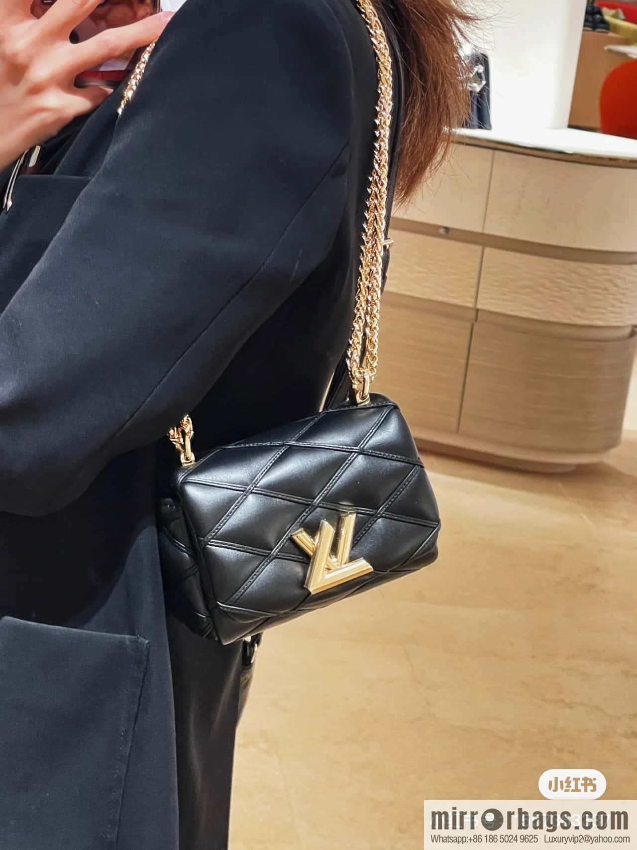 [Boutique‑grade] M82752 black M23526 full leather chain bag series PICO GO-14 handbag