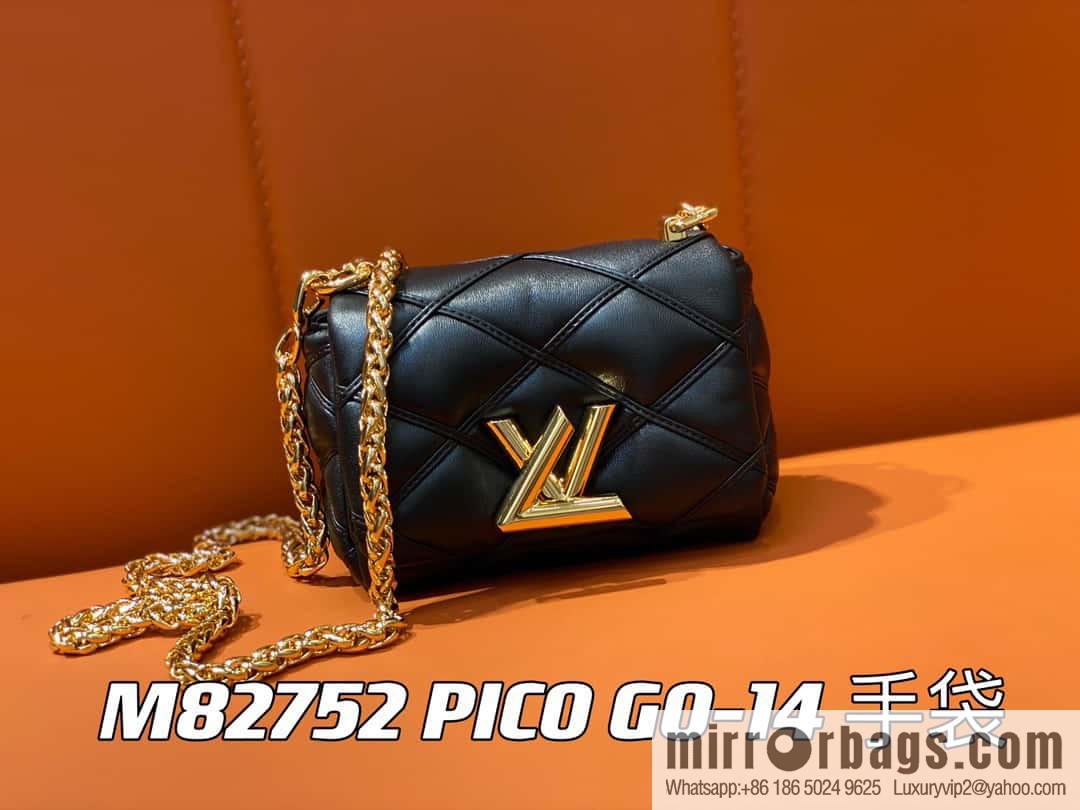 [Boutique‑grade] M82752 black M23526 full leather chain bag series PICO GO-14 handbag