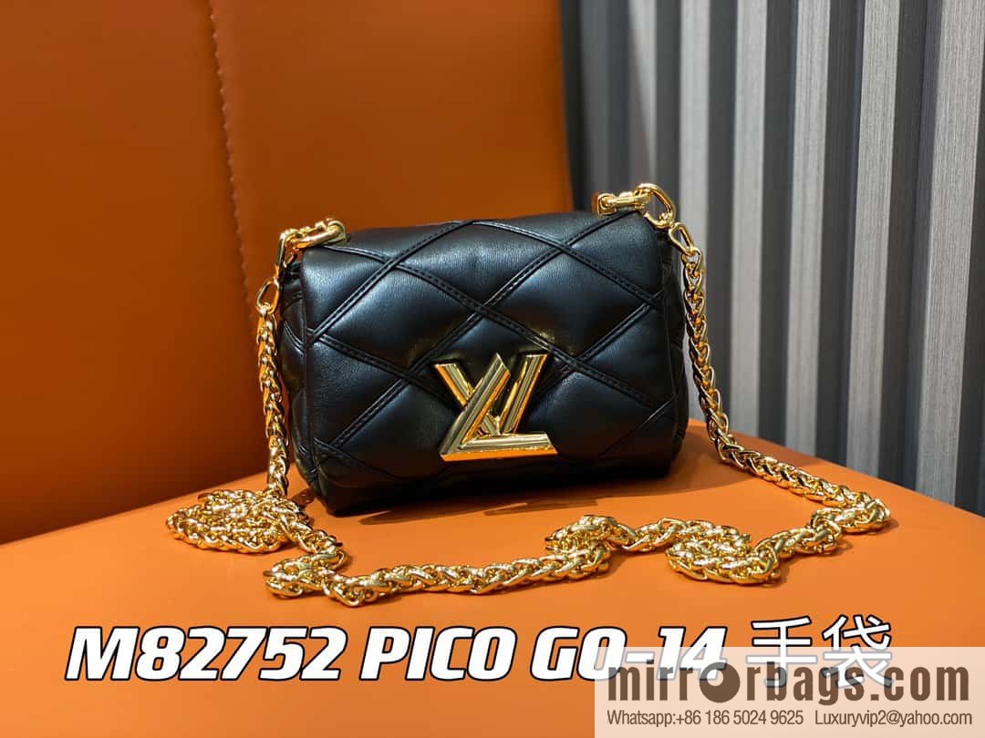 [Boutique‑grade] M82752 black M23526 full leather chain bag series PICO GO-14 handbag