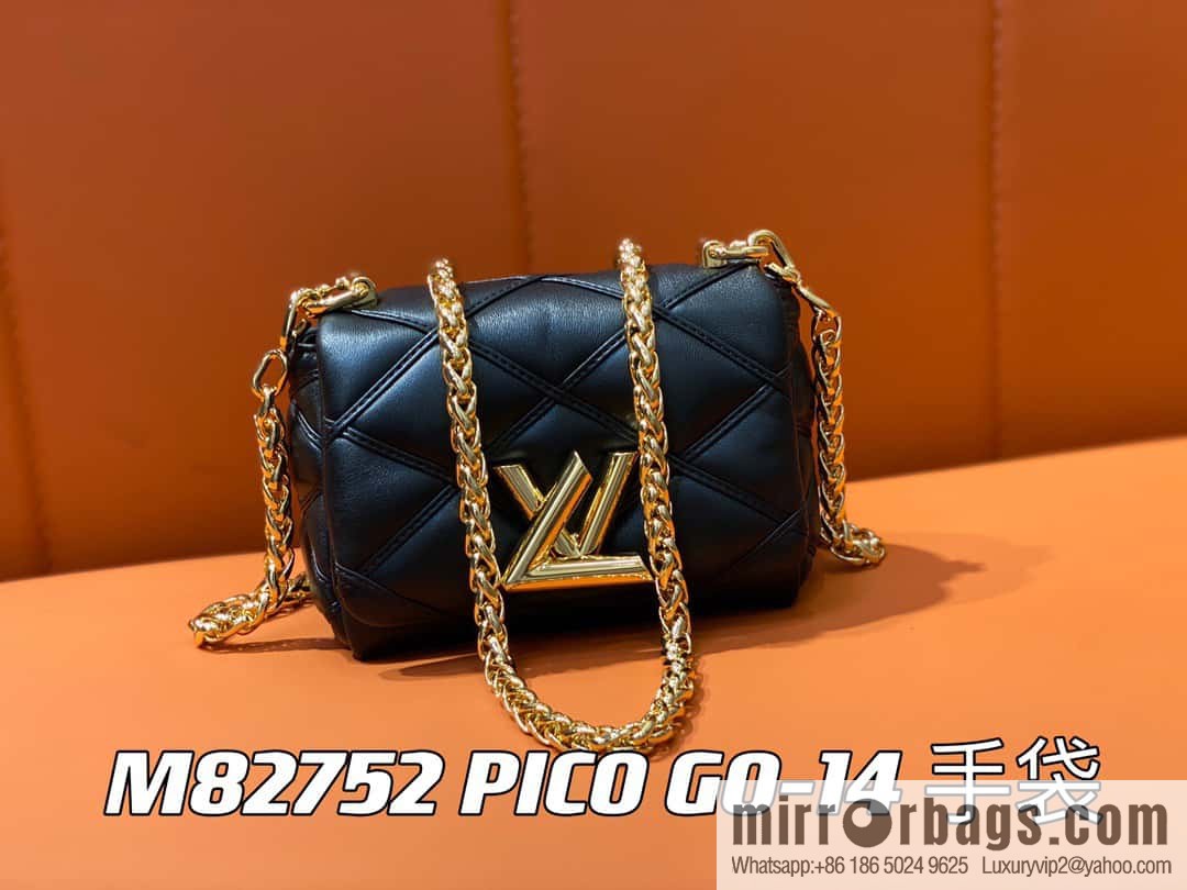 [Boutique‑grade] M82752 black M23526 full leather chain bag series PICO GO-14 handbag