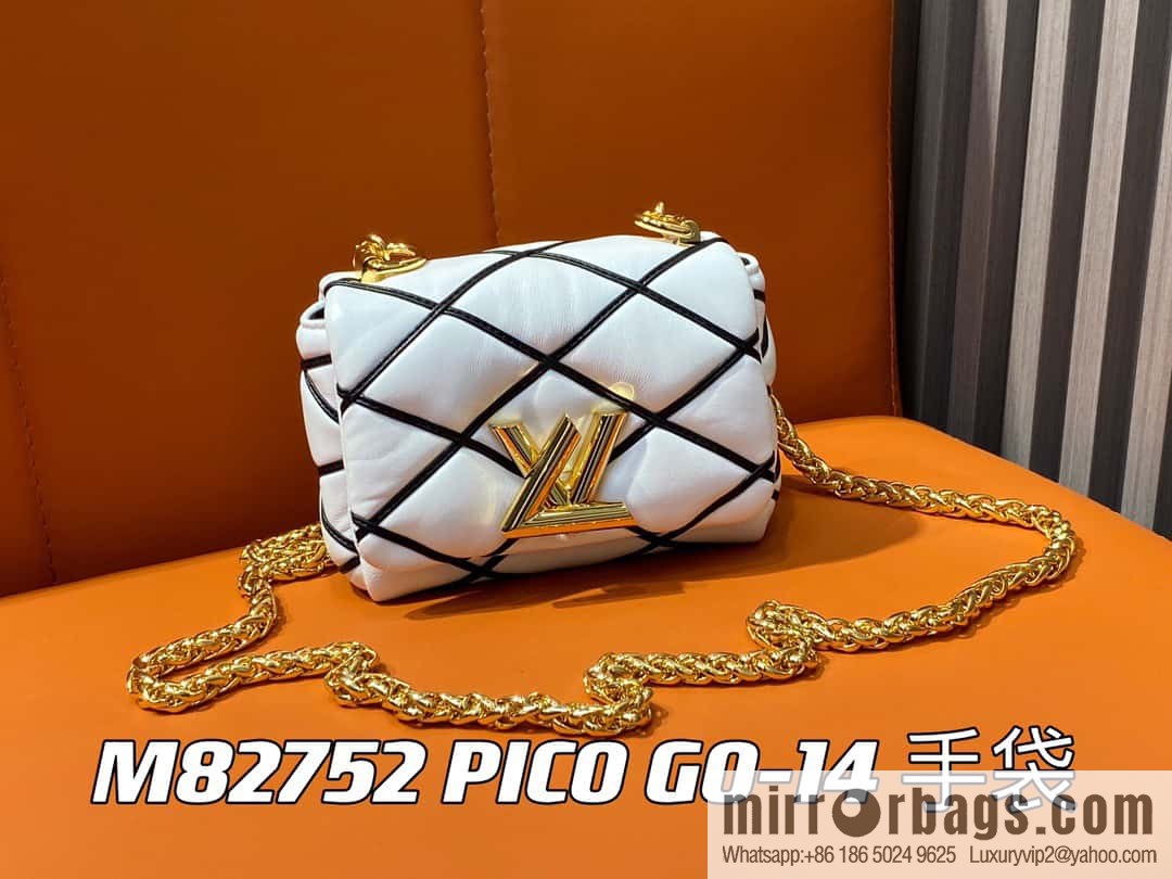 [Boutique‑grade] M82752 white M23526 M23762 full leather chain bag series PICO GO-14 handbag