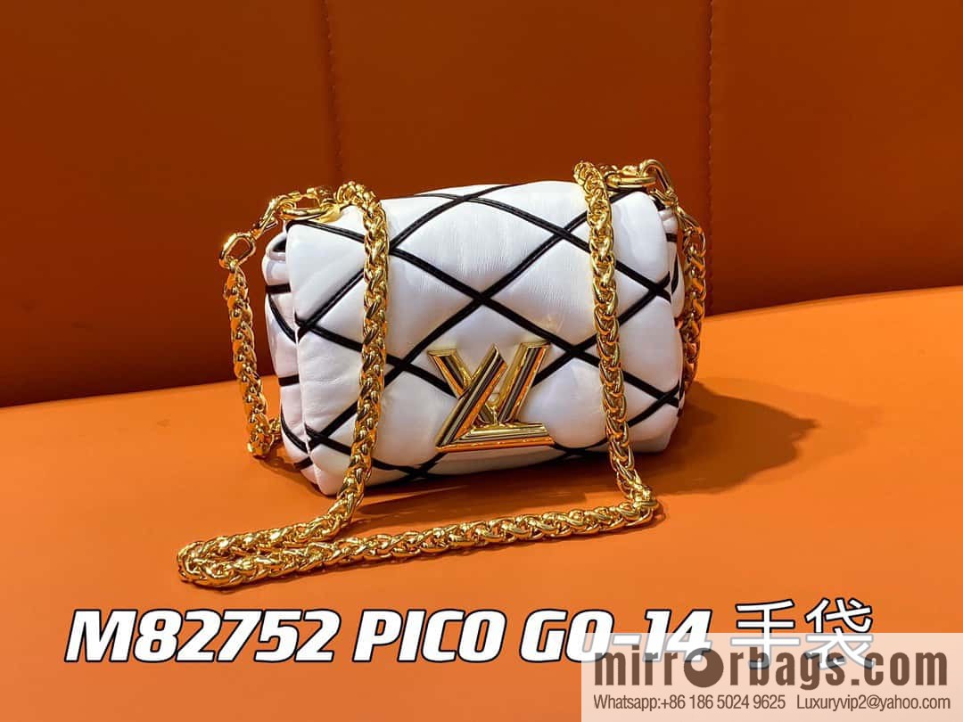 [Boutique‑grade] M82752 white M23526 M23762 full leather chain bag series PICO GO-14 handbag