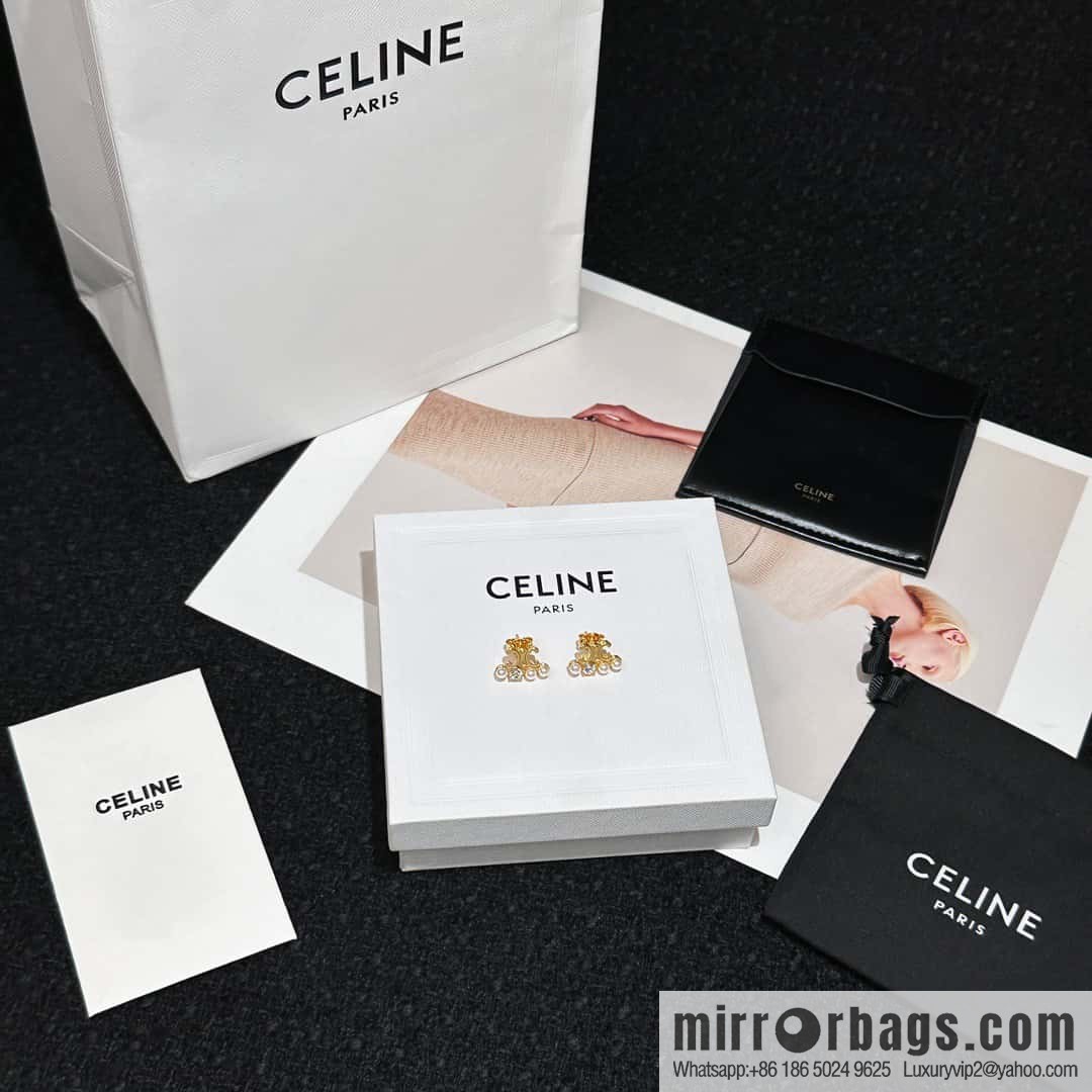 ❗️New ❗️ ☀️ original order ☀️ new ☑️ Celine Celine simple style Arc de Triomphe pearl stud earrings ☀️