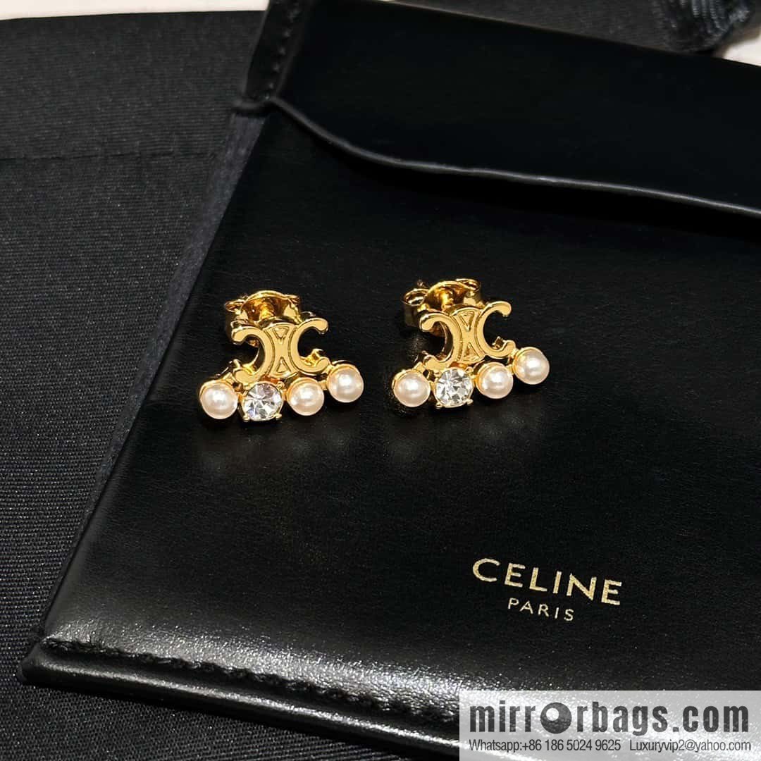 ❗️New ❗️ ☀️ original order ☀️ new ☑️ Celine Celine simple style Arc de Triomphe pearl stud earrings ☀️