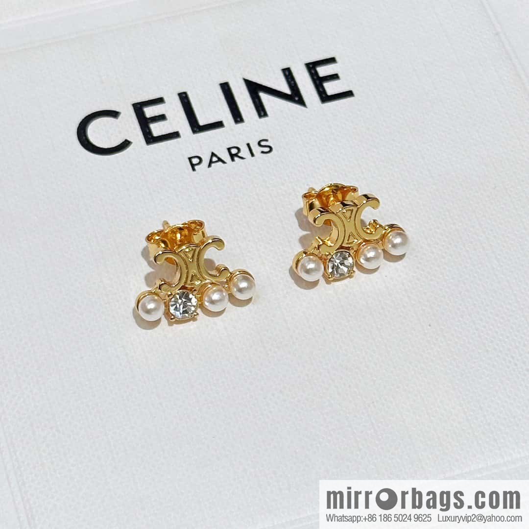 ❗️New ❗️ ☀️ original order ☀️ new ☑️ Celine Celine simple style Arc de Triomphe pearl stud earrings ☀️