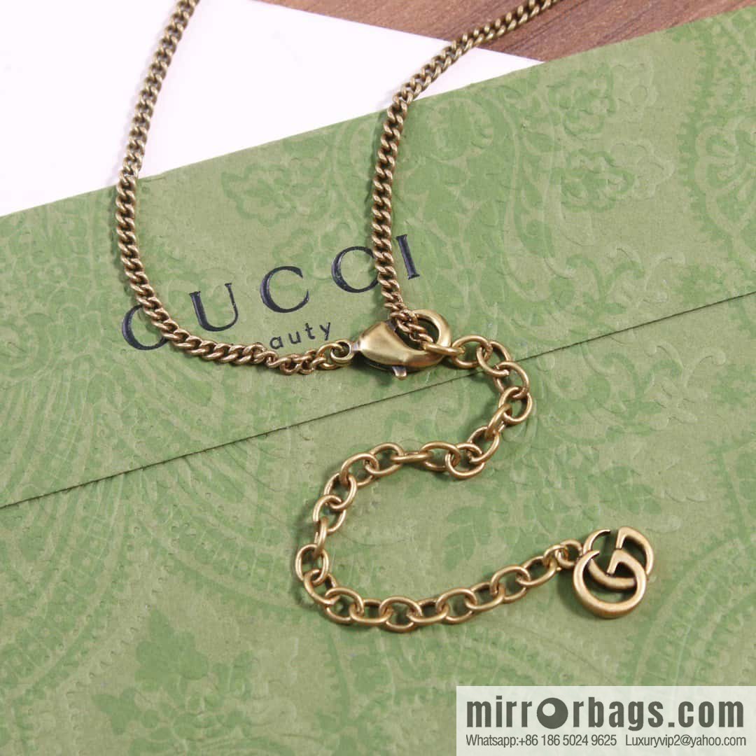 ☀️New Gucci Gucci Double G Full Diamond Pentagram Necklace ☀️