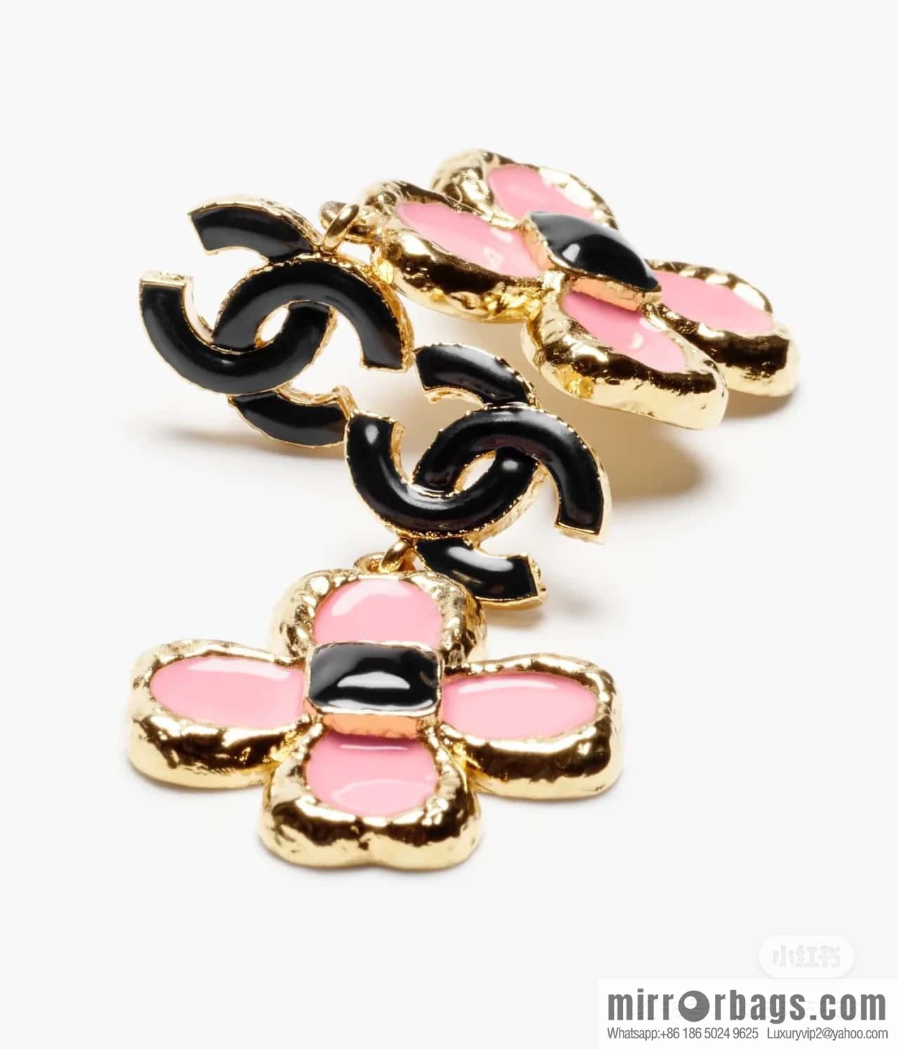 ☀️New ☑️ chanel c2 double c four-leaf clover earrings ☀️