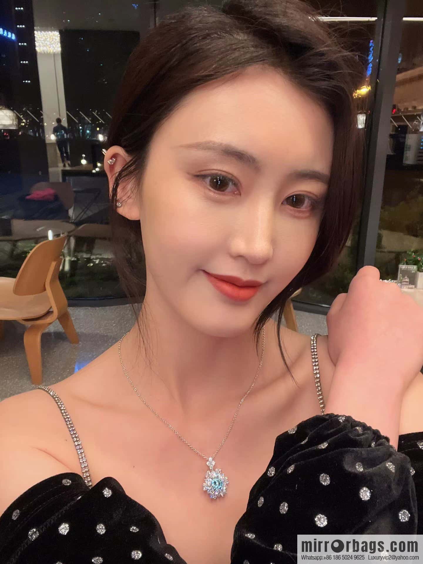 [High-end] Tiffany Paraiba Fireworks Snowflake Cut Necklace Ring