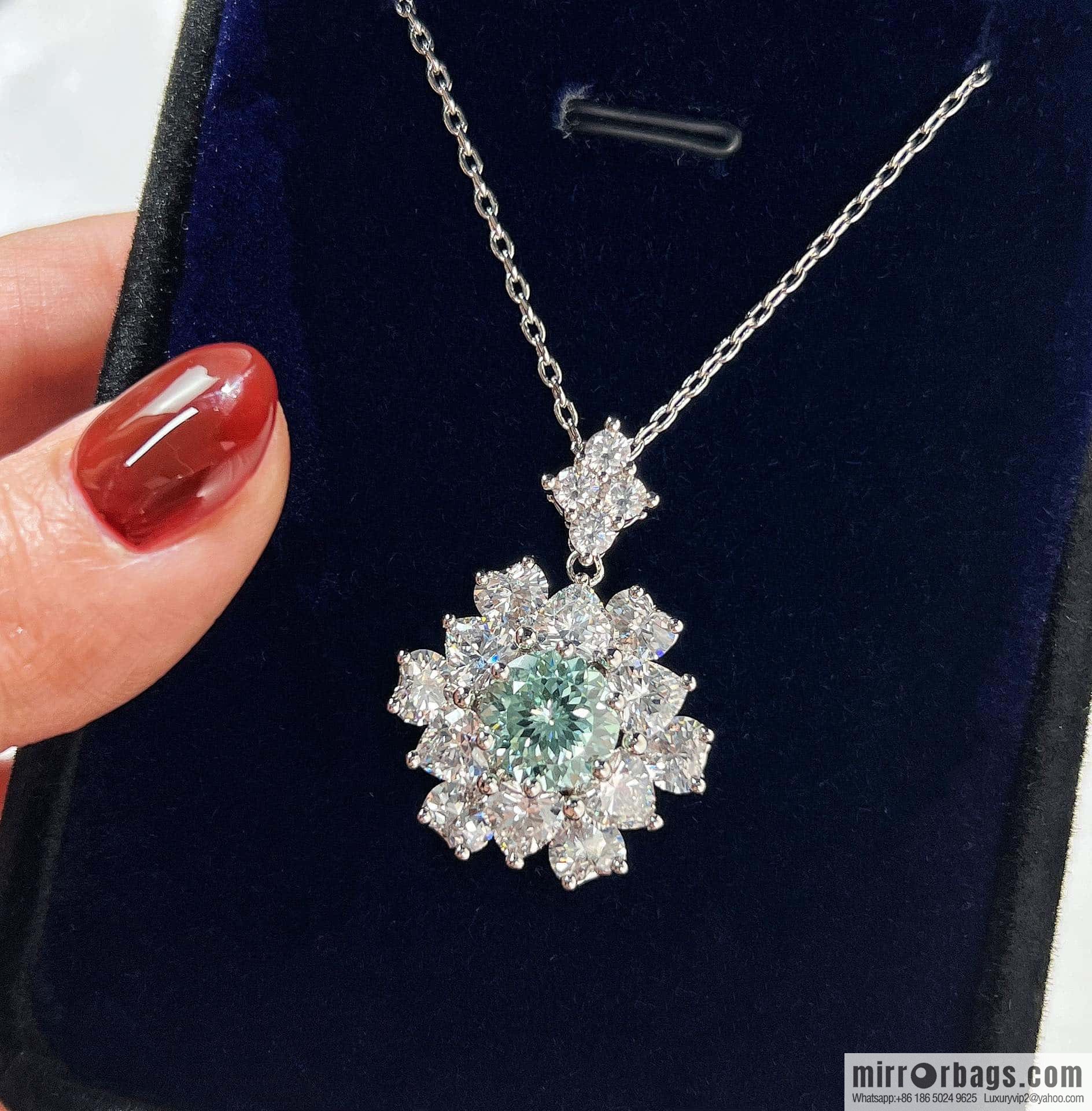 [High-end] Tiffany Paraiba Fireworks Snowflake Cut Necklace Ring
